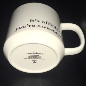 Threshold it’s official you’re awesome mug blue interior black writing